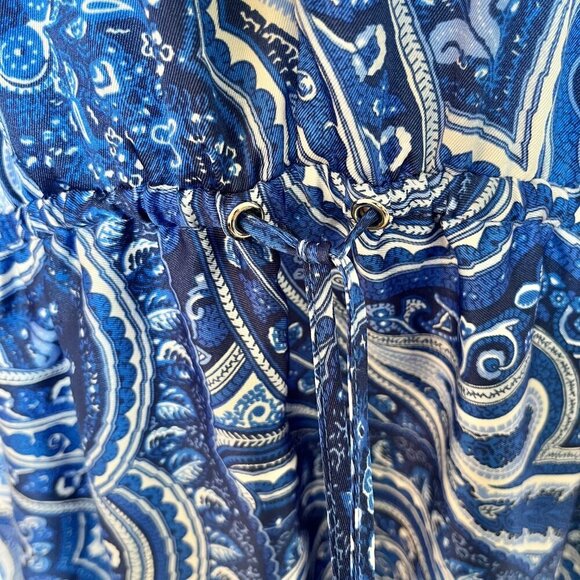 Lauren Ralph Lauren Women's Paisley Caftan Blue & White  M - Picture 6 of 10